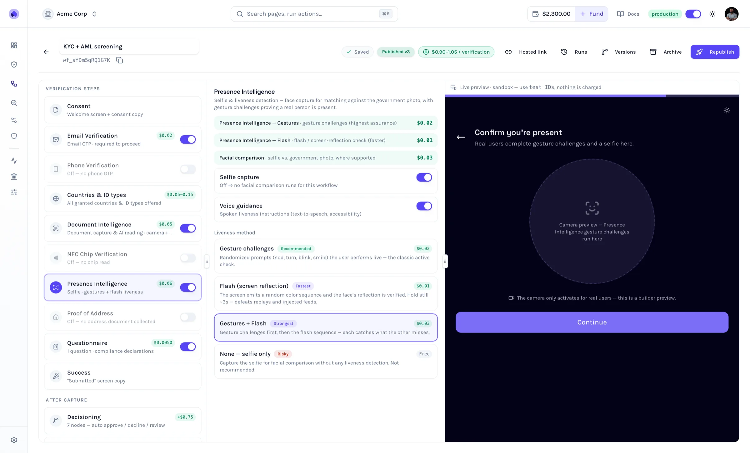 Presence Intelligence: liveness methods and pricing